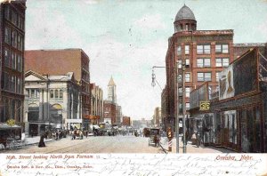 16th Street Looking North from Farnum Omaha Nebraska 1907 postcard