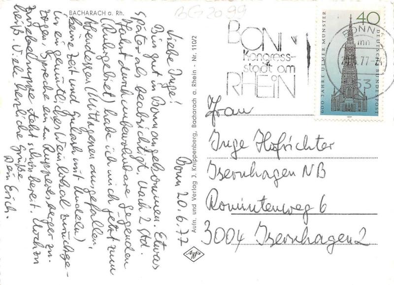 BG2099 bacharach a rh    CPSM 14x9.5cm germany