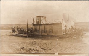 River Boat Ferry Paddle Wheel Boat CHEYENNE Automobile Crossing  Postcard Z13