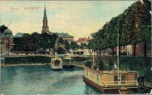 Netherlands Haven Arnhem Vintage Postcard 08.29