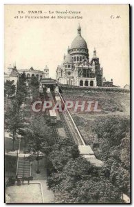 Old Postcard Paris The Sacre Coeur and Montmartre Funicular