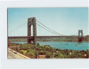 Postcard George Washington Bridge And Hudson River