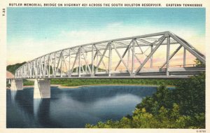 Vintage Postcard 1930's Butler Memorial Bridge South Holston Reservoir East TN