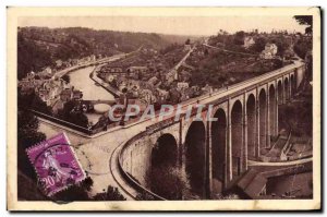 Old Postcard Brittany Dinan Lanvallay Viaduct And De La Vallee de la Rance