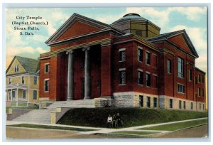 1911 City Temple (Baptist Church) Sioux Falls South Dakota SD Postcard