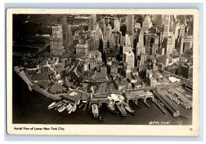 C. 1910s-20s Ariel View Of Lower New York City RPPC  Postcard P1E
