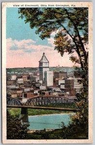 Cincinnati Ohio 1920s Kraemer Postcard View From Covington Kentucky