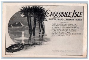 Crocodile Isle Postcard Song Theater Pyramids Egypt Nash c1905 Posted Antique