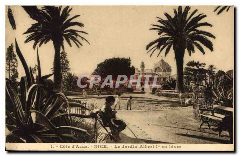 Postcard Old French Riviera Nice Jardin Albert I in Winter