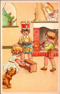 Groeten van Sint Niklaas Saint Nicolas With Kids Vintage Postcard C099