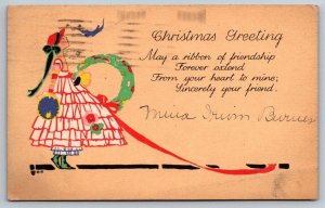 Vintage Xmas Christmas Postcard - Poughkeepsie NY Cancel 1915