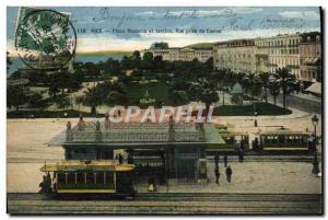 Old Postcard Nice Place Massena Gardens View Casino Jack Tramway