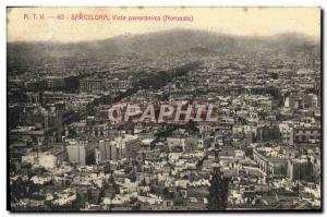 Old Postcard Barcelona Vista Panoramica Noroeste