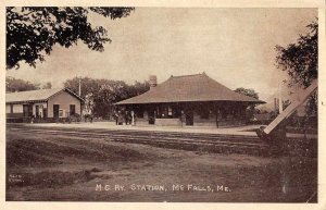 McFalls Maine Train Station Vintage Postcard AA10736