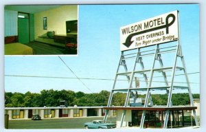 CAMDEN, New Jersey NJ ~ Roadside WILSON MOTEL c1960s Billboard Sign Postcard