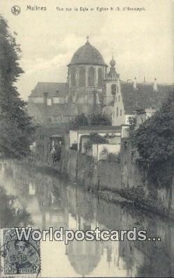 Vue sur la Dyle et Eglise ND d'Hansqyck Malines, Belgium Postal Used Unknown,...