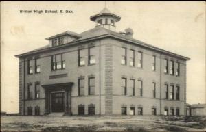 Britton SD High School c1915 Postcard