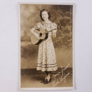 Ruth Virginia Female Vtg Country Western Music RPPC 1930s Real Photo Postcard G4