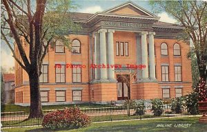 IL, Moline, Illinois, Moline Library Bldg, Exterior View, Rock Island Post Card