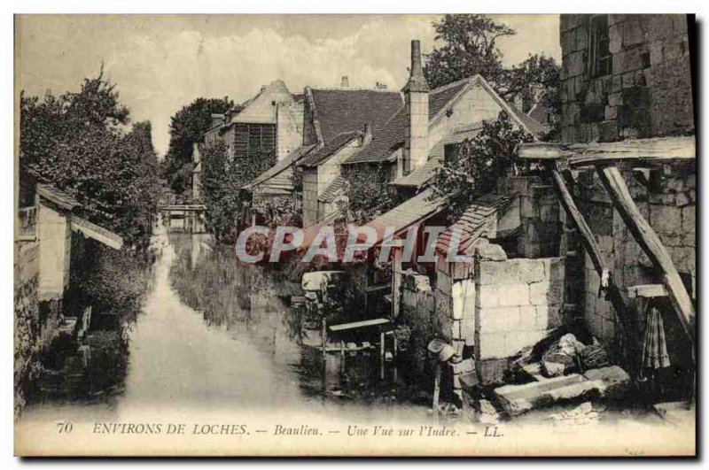 Old Postcard From Around Loches Beaulieu A View On The Indre