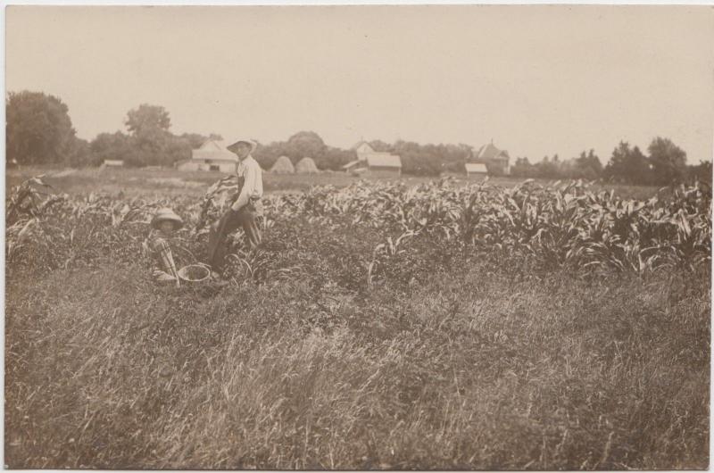 Iowa Ia Postcard KEOTA? Real Photo RPPC Farming Men E.E. Neal Keota Iowa