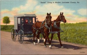 Pennsylvania Amish Country Amish Going To Market Curteich