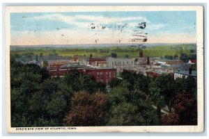 1910 Bird's Eye View Of Atlantic Houses & Trees Iowa IA Posted Vintage Postcard