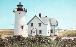 Vintage Postcard 1954 Race Point Lighthouse Landmark Provincetown Massachusetts