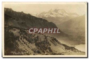 Postcard Ancient Crux Vue Generale and Dents du Midi