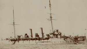 RPPC Photo WWI British Royal Navy HMS Pegasus Battleship