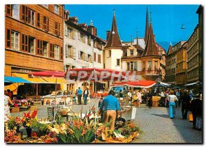 Modern Postcard Neuchatel Place des Halles