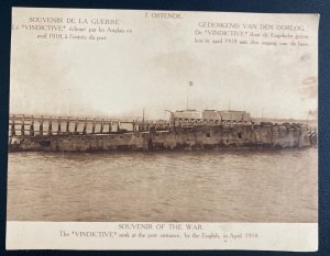 Mint Souvenir Of The War card Vindictive Sunk At The Port Entrance By The Englis