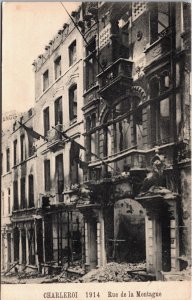 World War 1 Charleroi 1914 Rue de la Montage Vintage Postcard C046