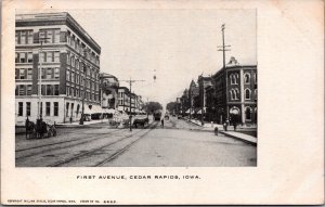 USA First Avenue Cedar Rapids Iowa Vintage Postcard C032
