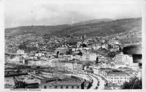 Valparaiso Chile Panorama Of City Real Photo Antique Postcard K16744