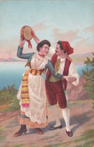 Italy Romantic Couple Italian Couple Dancing In Traditional Costume