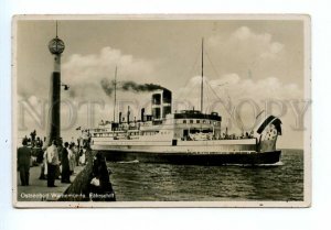 499593 GERMANY Warnemunde Lighthouse ship liner photographic Old postcard
