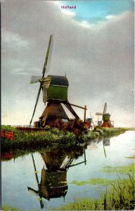 Vtg Haastrecht Holland Netherlands Windmolen 1910s Old View Postcard