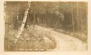 Vermont Bennington 1929 Road to Tall Pine Camp RPPC Photo Postcard 22-9201