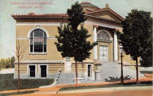 CADILLAC MICHIGAN~PUBLIC LIBRARY~VAN VRANKEN PUBL POSTCARD 1910s