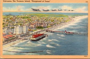 Texas Galveston Aerial View Of The Treasure Island