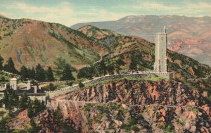 Vintage Postcard 1930s Will Rogers Shrine Cheyenne Mountain Pikes Peak Region CO