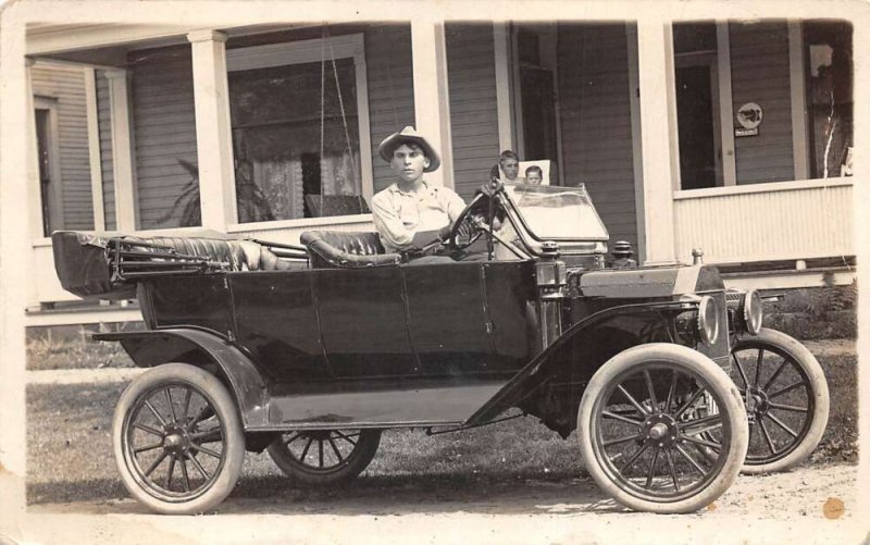 Man in Car Automobile Wm H Secrest Real Photo Vintage Postcard AA86900