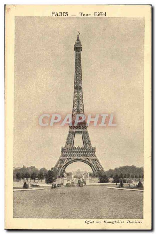 Old Postcard Paris Eiffel Tower