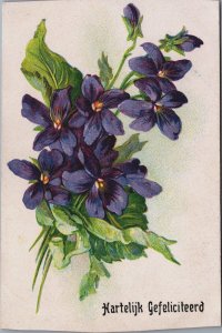 Beautiful Flower Art Embossed Vintage Postcard C195