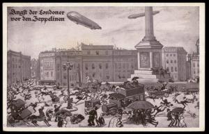 Germany WWI Zeppelin Over London Patriotic PC Luftflotten Verein 79892