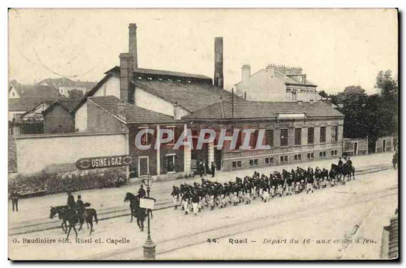 Old Postcard Rueil Depart from 16th to fire Army schools