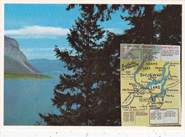 Canada British Columbia Shuswap Lake With Map