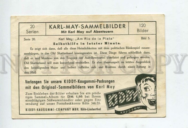 427691 Karl May Rio de la Plata WILD WEST Indians Advertising Kiddy chewing gum