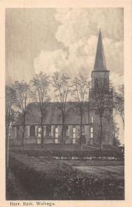 Wolvega Netherlands Reformed Church Street View Antique Postcard K106280